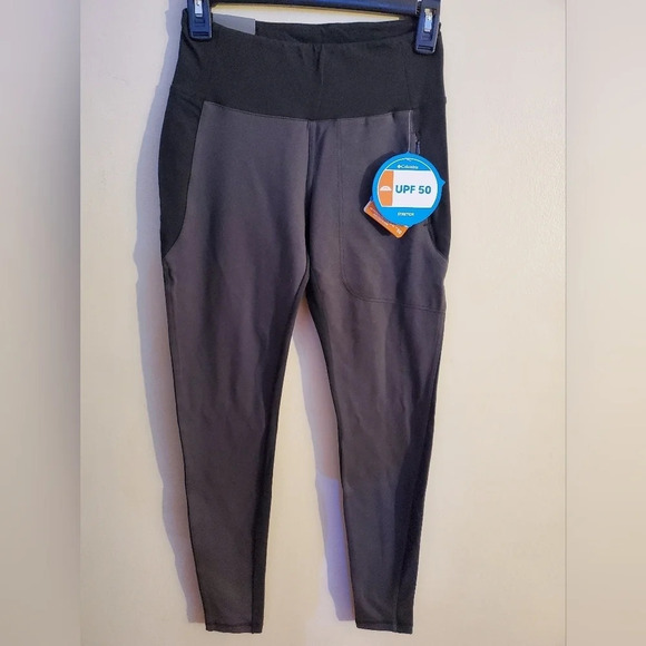 Columbia women's legging weekend wanderer highrise black/grey xs UPF 50 - Picture 3 of 8